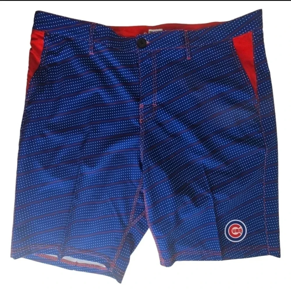 MLB Genuine Merchandise By Klew Chicago Cubs Board Shorts Mens 38 Blue Polka Dot